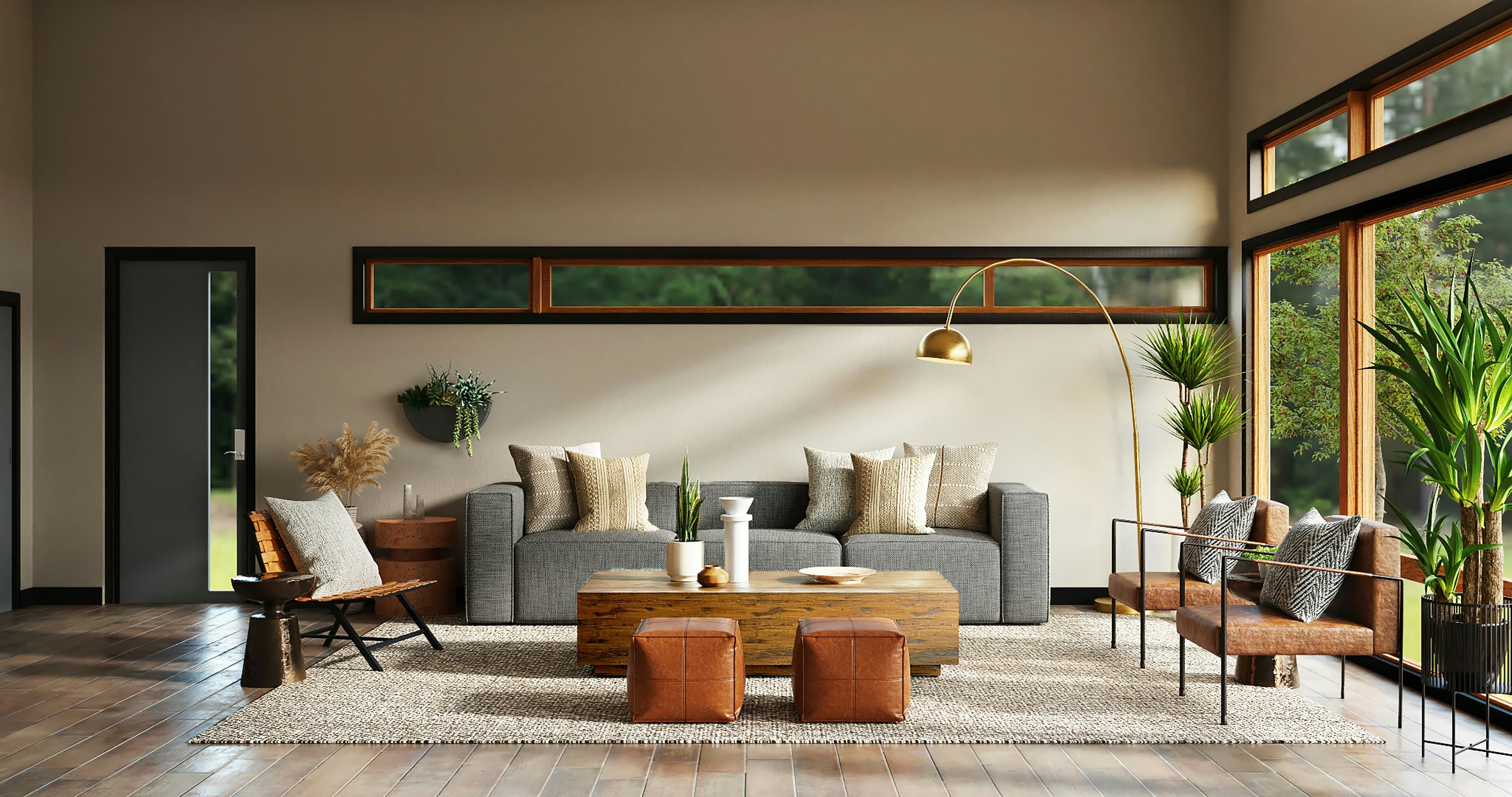 A light-filled luxury living room curated by Élite Properties